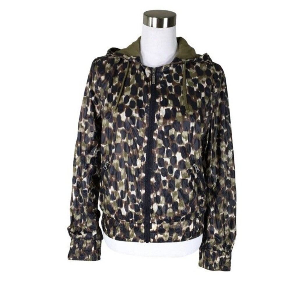 United Colors of Benetton Stile Leopard Print Hooded Jacket SZ 6 Windbreaker